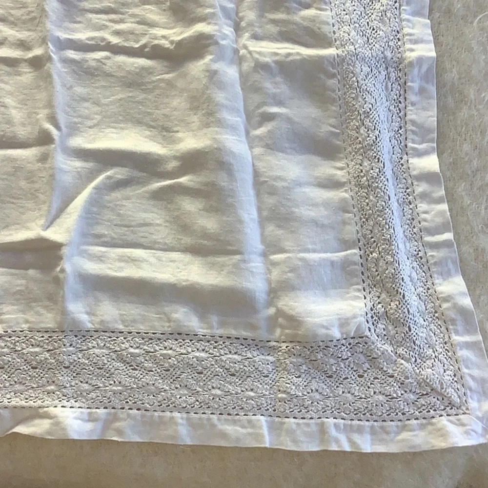 RH Linen Euro sham Italian Tombolo Braided Lace Linen